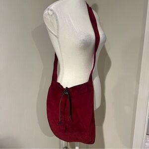 Jerome Gruet Paris Red Suede Crossbody Bag